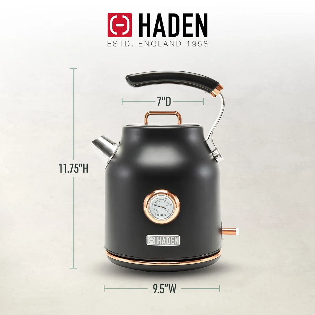 Nouveauté 2026 – Bouilloire électrique Haden Dorset 1,7 litre avec socle, mastic et chrome