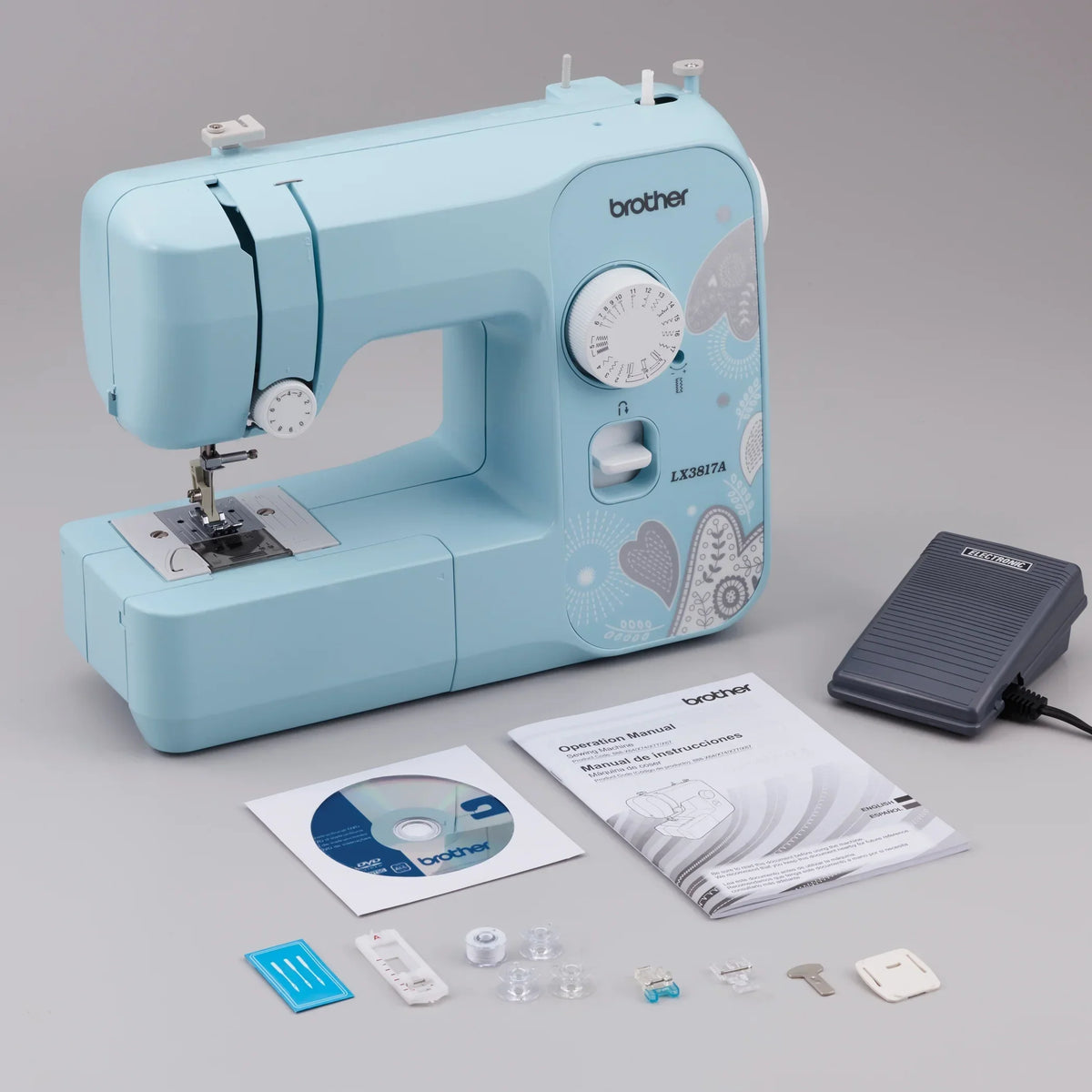 Nouveauté 2026 – Machine à coudre Brother LX3817 pour débutants, 17 points