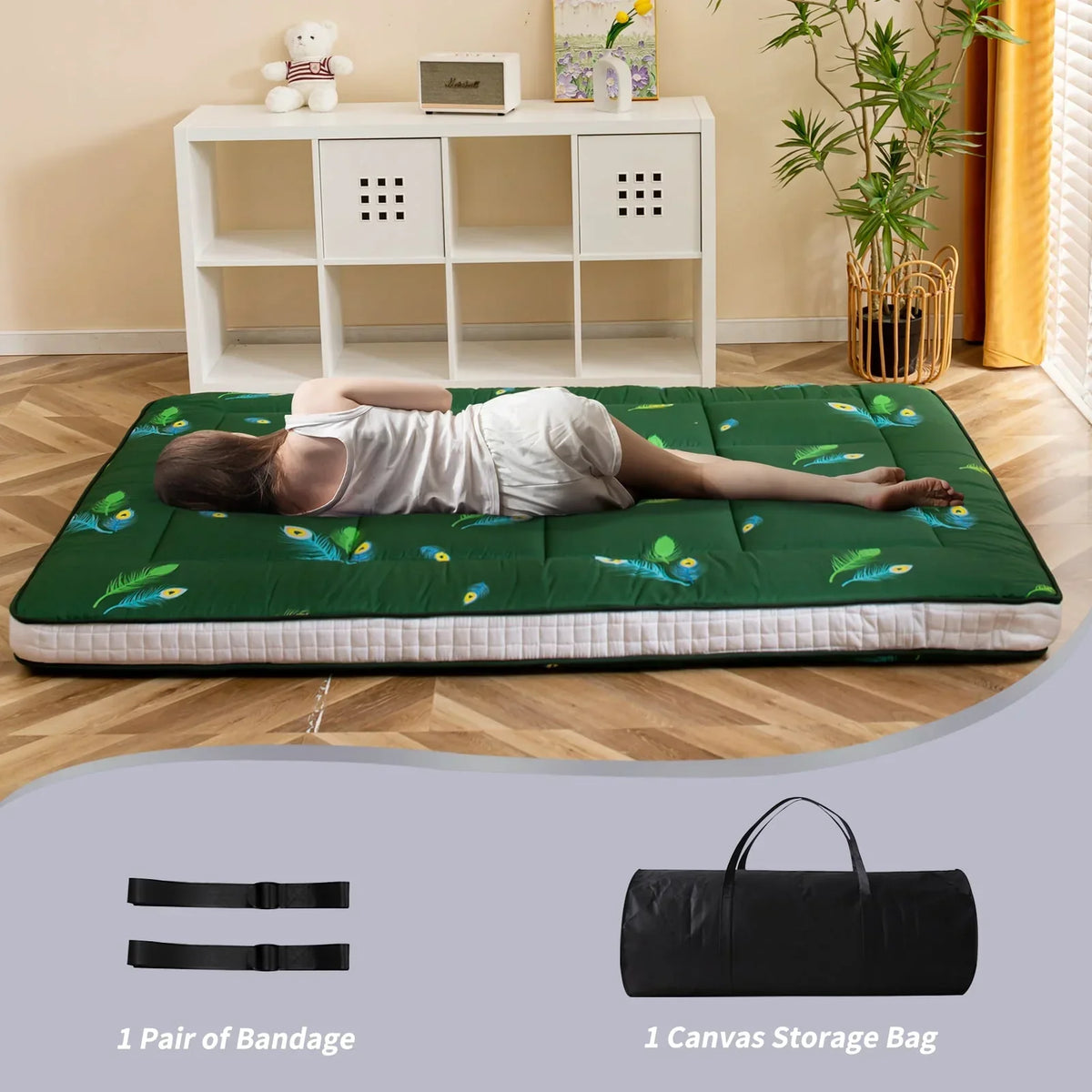 Nouveauté 2026 – Matelas de sol futon extra épais , matelas japonais pliable et enroulable rembourré, matelas de camping portable Shikibuton