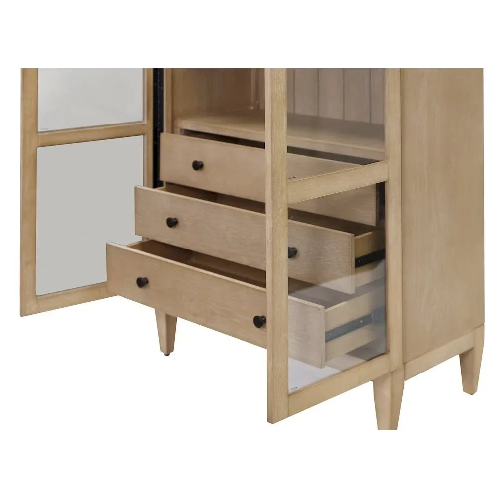 Nouveauté 2026 – Vitrine/bibliothèque cintrée en bois Modern , entièrement assemblée, marron clair