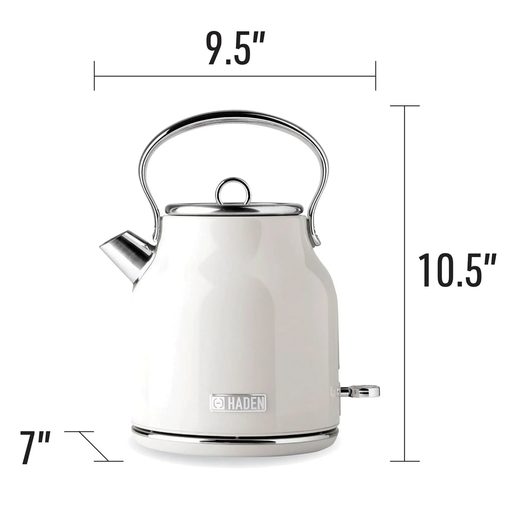Nouveauté 2026 – Bouilloire électrique Haden Heritage 1500 1,7 W , finition noir mat avec accents cuivrés