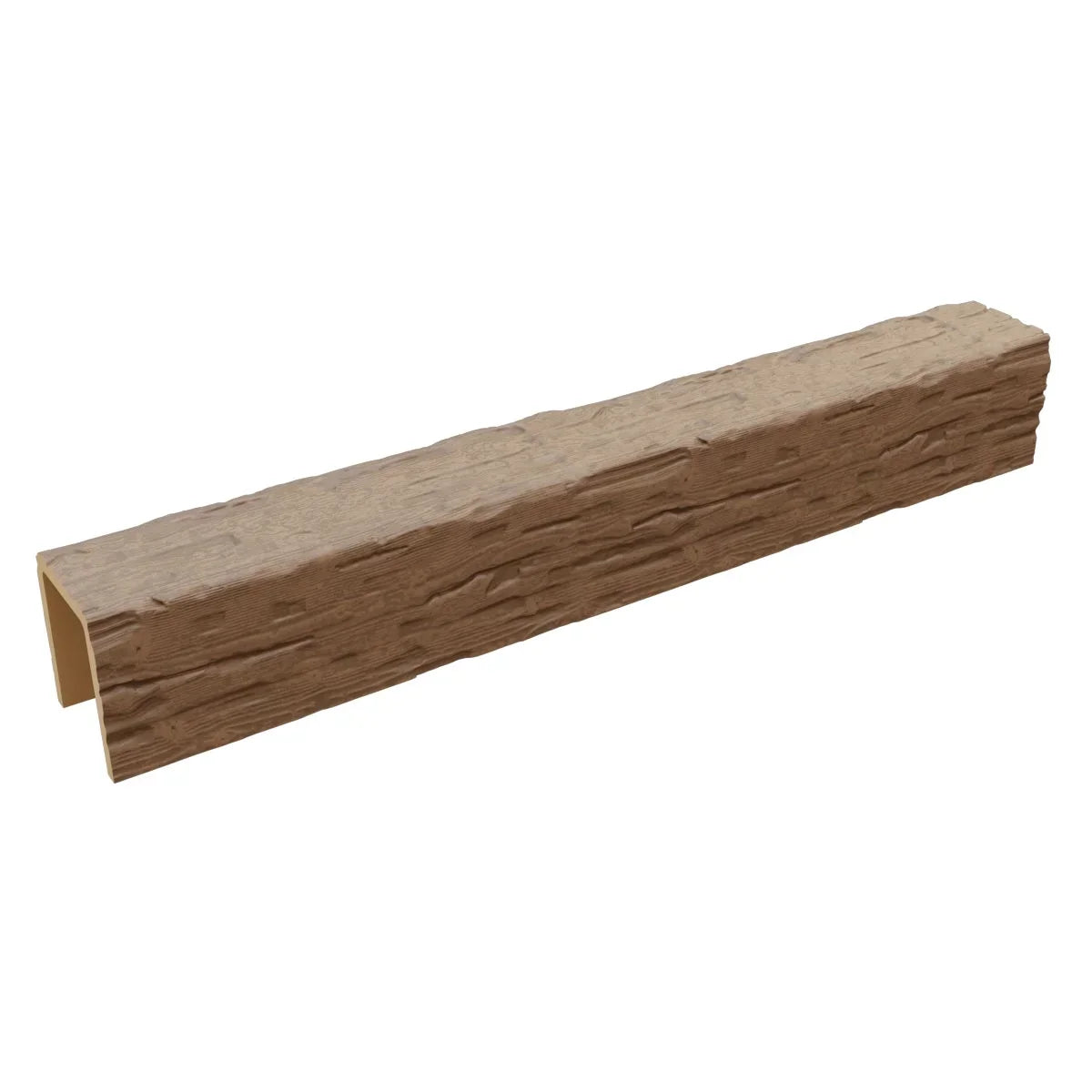 Nouveauté 2026 – Ekena Millwork 3 1/2 po L x 3 1/2 po H x 120 po P 3 côtés (poutre en U) Bois de récupération HeritageTimber Faux bois Poutre de plafond, Brun Kona