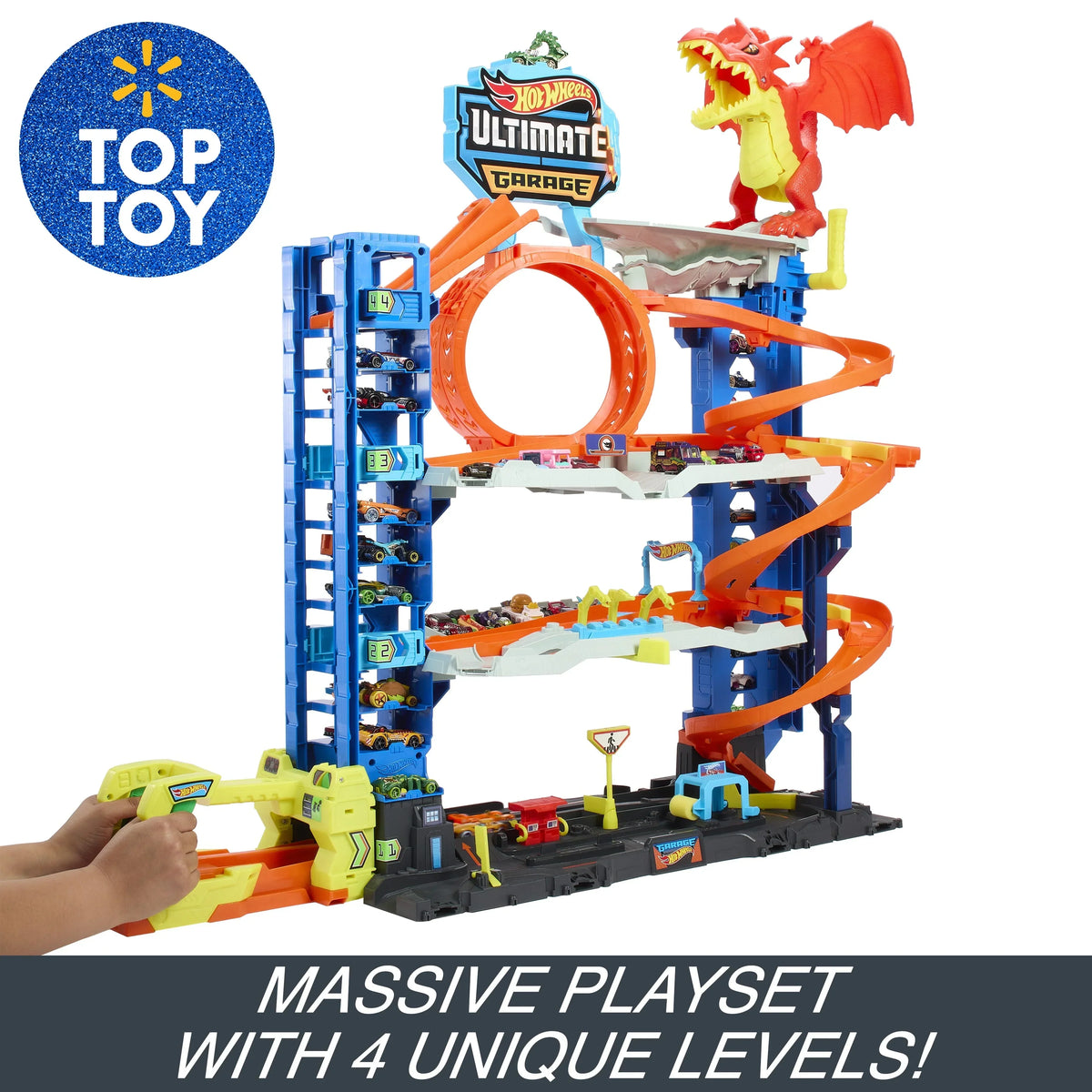 Nouveauté 2026 – Coffret de jeu Hot Wheels City Ultimate Garage avec 2 voitures miniatures, rangement pour plus de 50 voitures