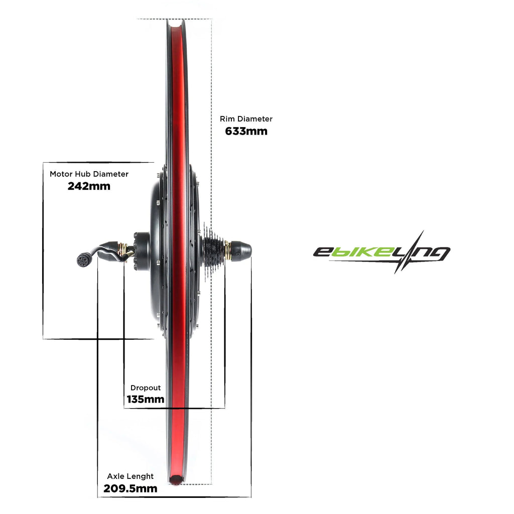 Nouveauté 2026 – Kit de conversion pour vélo électrique eBikeling (48 V 1500 W / 52 V 19,2 Ah) avec porte-bagages arrière et batterie 700C | Kit d'extension pour vélo électrique étanche offrant des performances améliorées