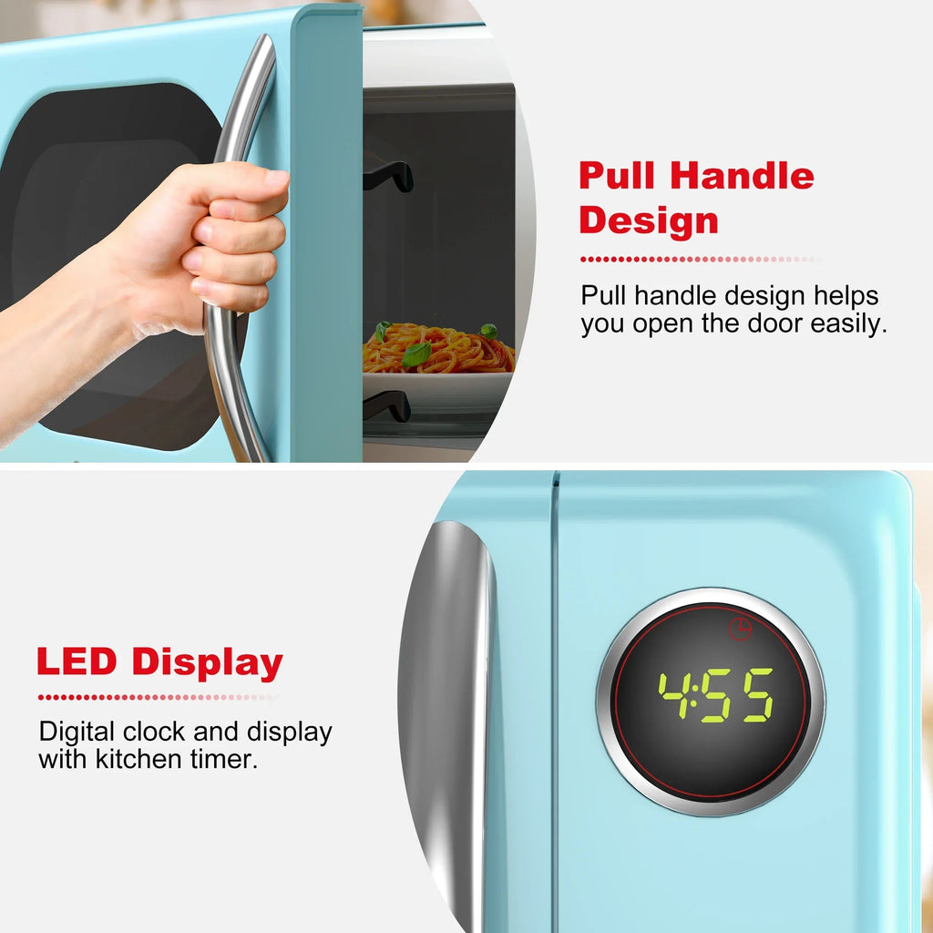 Nouveauté 2026 – Four à micro-ondes de comptoir rétro Galanz 0,7 pi³ , 700 watts, bleu, neuf
