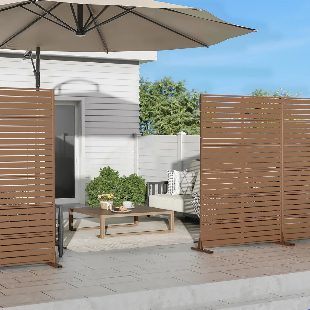 Nouveauté 2026 – Panneau de séparation extérieur en métal noir MAYEERTY 72*47" pour patio, style classique à persiennes