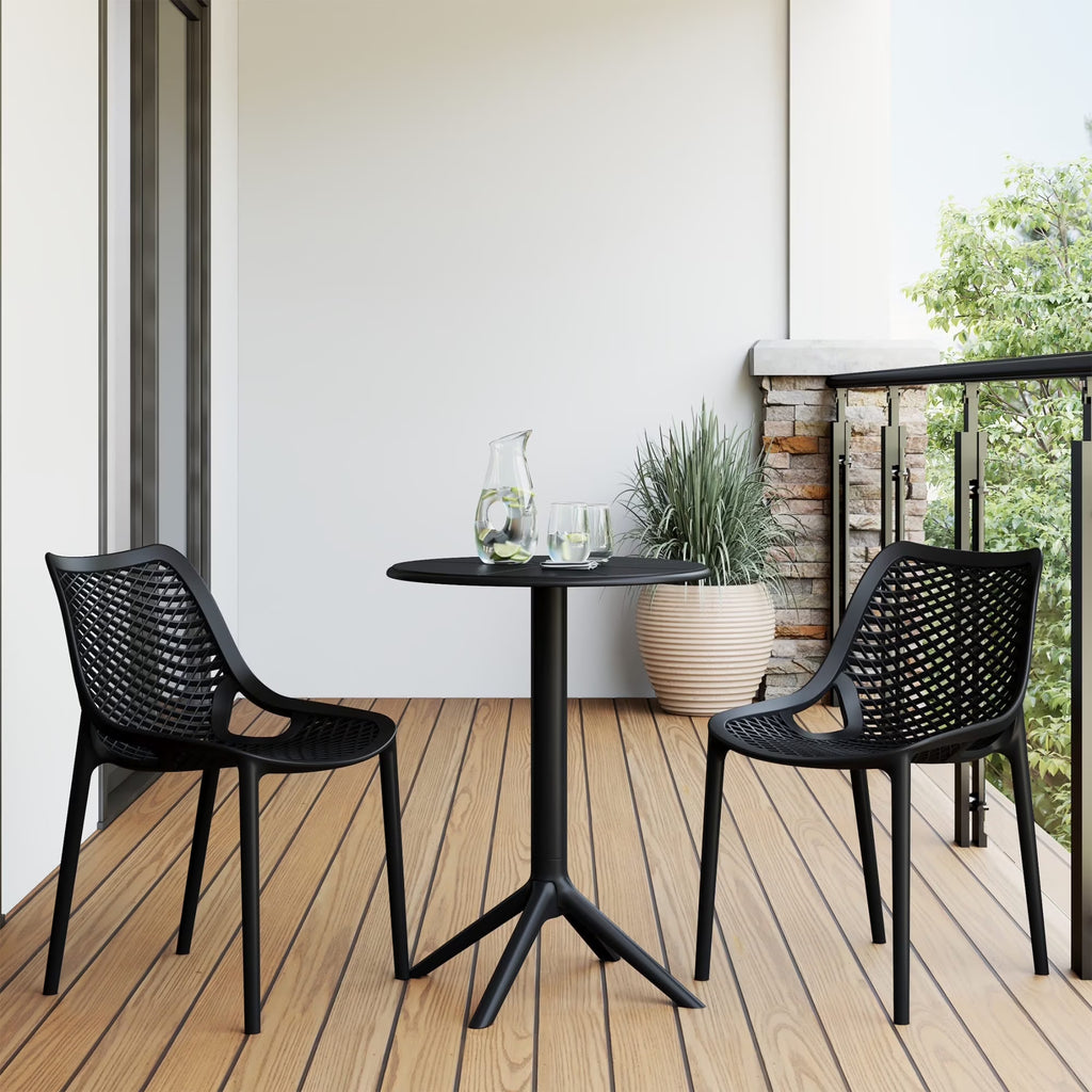 Nouveauté 2026 – Ensemble bistro de patio extérieur 3 pièces WestinTrends Playa en résine, vert olive, avec chaises d'appoint empilables