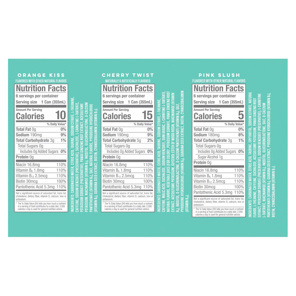 Nouveauté 2026 – Boisson énergisante Alani Nu , assortiment, 355 ml (12 oz liq.), paquet de 18