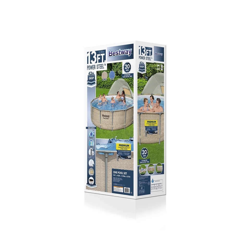 Nouveauté 2026 – Ensemble de piscine extérieure ronde Bestway Power Steel 14 pi x 42 po