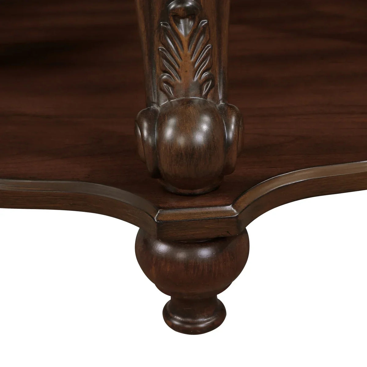 Nouveauté 2026 – Table basse ovale 42" avec étagère de rangement, table basse à deux niveaux en bois massif, style rétro traditionnel pour salon, supporte jusqu'à 181 kg, couleur cerisier