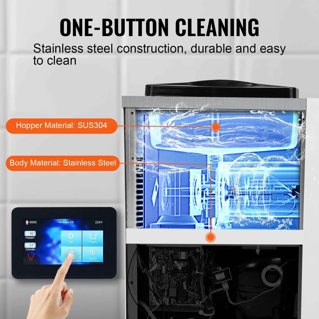 Nouveauté 2026 – Machine à glace commerciale KFFKFF , 2,7-4 gal/10-15 L/h, trémie de 4 L, une seule saveur, machine à glace molle de comptoir, nettoyage automatique, pré-refroidissement