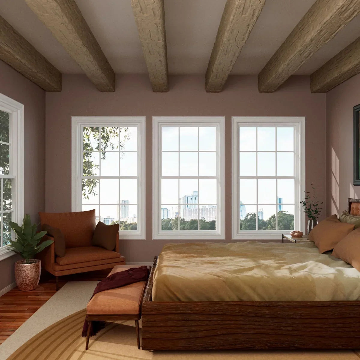 Nouveauté 2026 – Ekena Millwork 3 1/2 po L x 3 1/2 po H x 120 po P 3 côtés (poutre en U) Bois de récupération HeritageTimber Faux bois Poutre de plafond, Brun Kona
