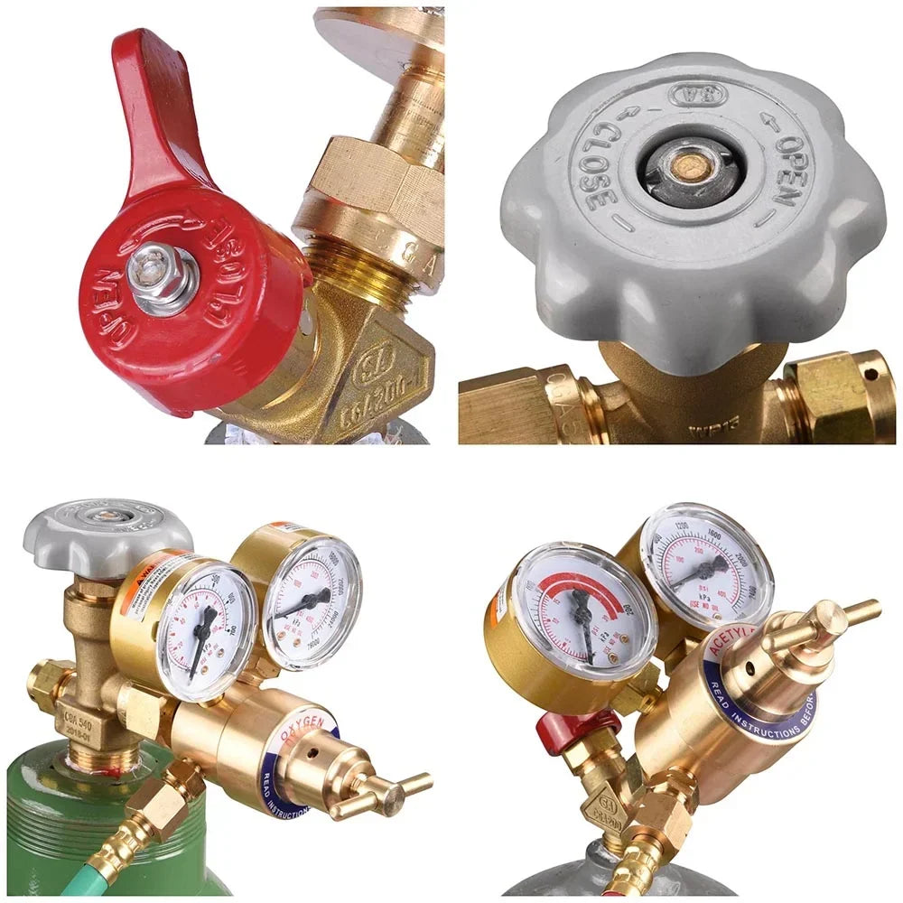 Nouveauté 2026 – Kit de chalumeau oxyacétylénique Yescom DOT : réservoir de gaz, brasage, soudage, découpe, support noir, manomètre, buse en laiton portable, tuyau long, lunettes de protection, ensemble d'outils de soudage à l'oxygène robuste