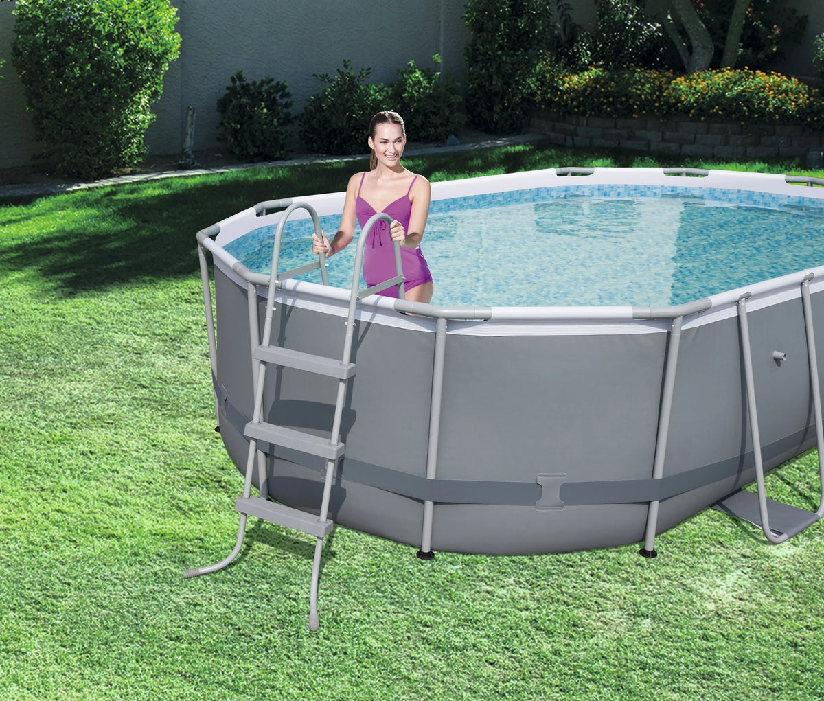 Nouveauté 2026 – Ensemble de piscine ovale à structure Bestway Power Steel , 4,24 m x 2,50 m x 1 m