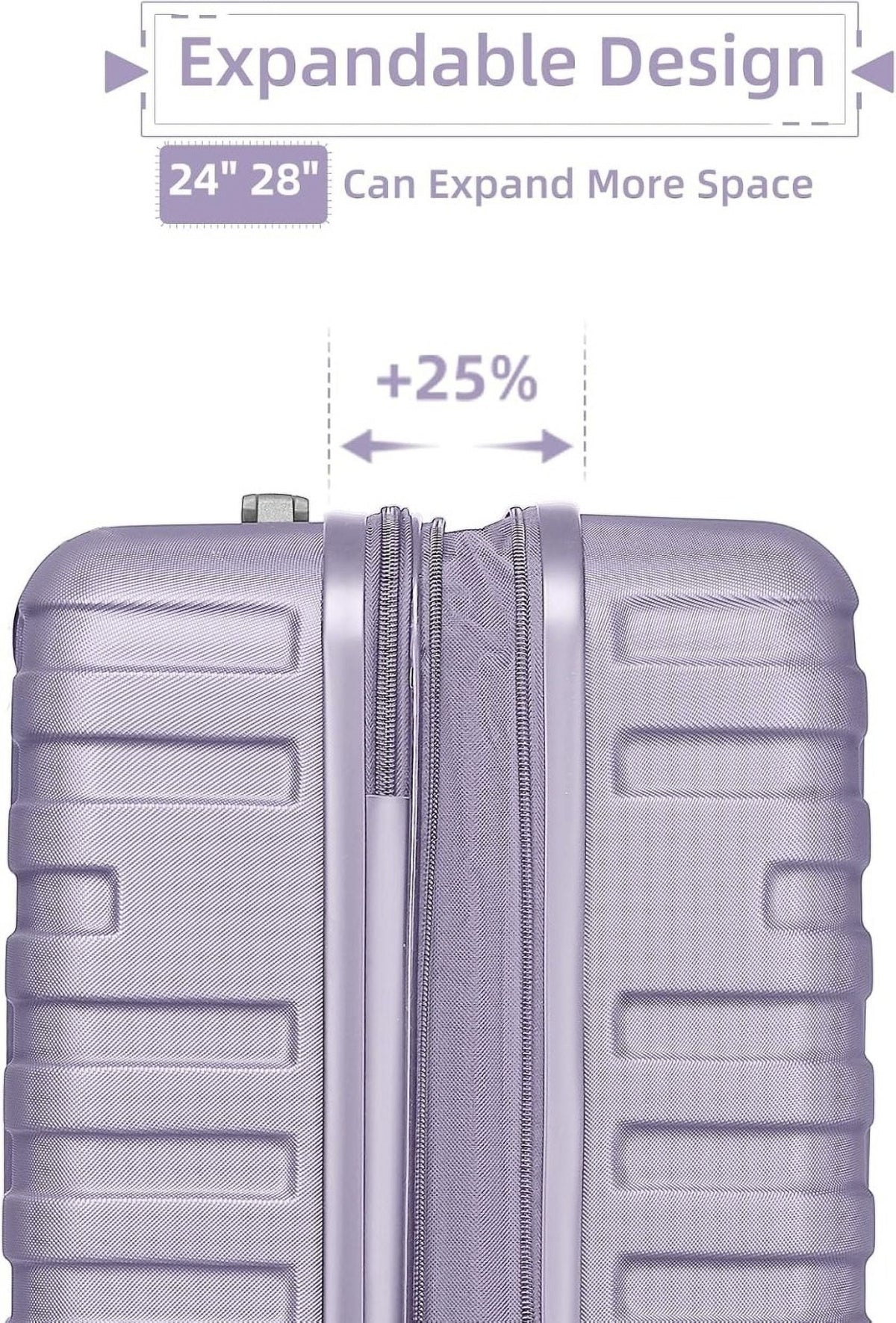 Nouveauté 2026 – Ensemble de 6 valises rigides comprenant des valises extensibles à roulettes pivotantes avec serrure TSA, 25 % de capacité supplémentaire, un sac de voyage et une trousse de toilette, valises en ABS crème