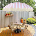 Nouveauté 2026 – Parasol de terrasse hexagonal à rayures roses et blanches