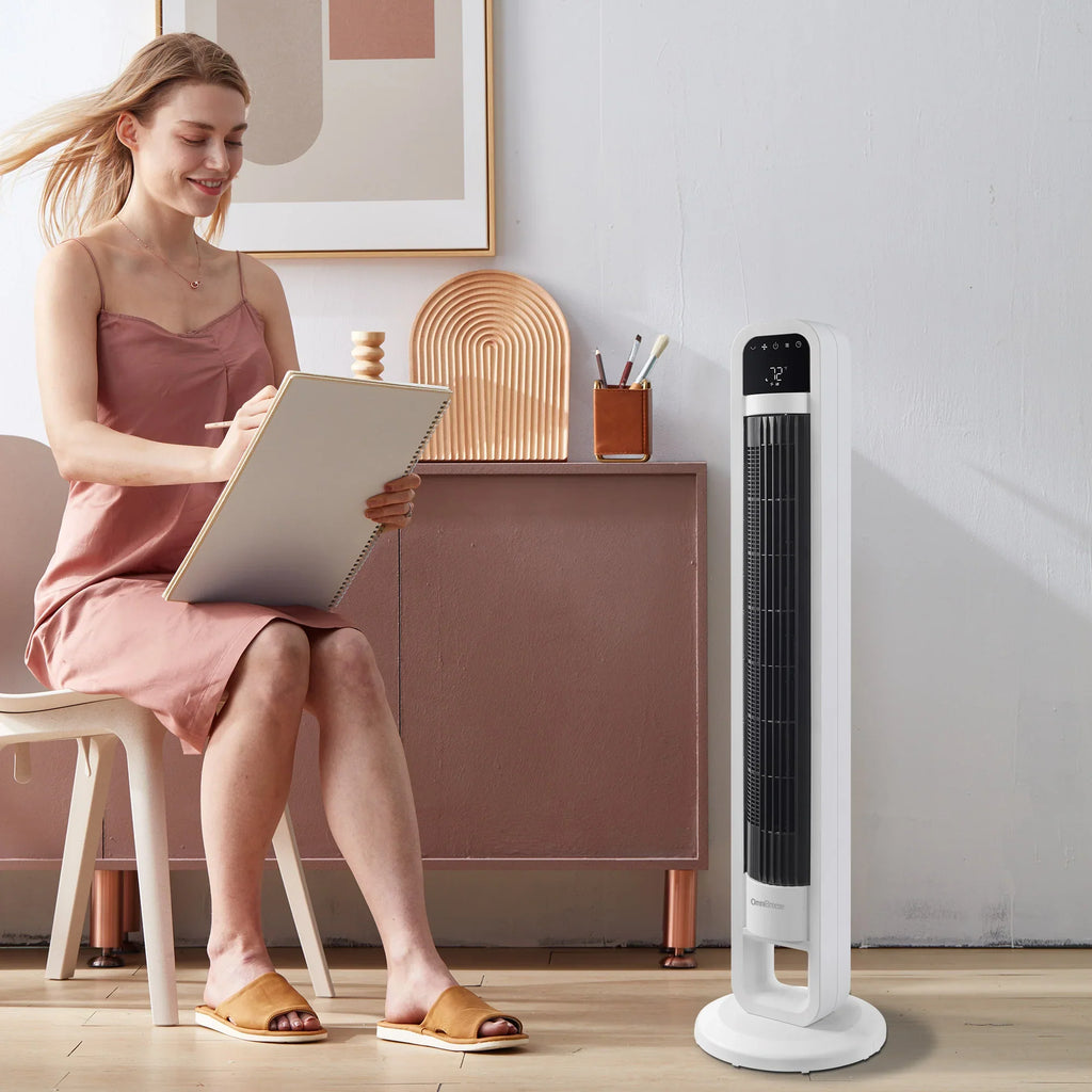 Nouveauté 2026 – Ventilateur tour OmniBreeze avec oscillation interne et Wi-Fi