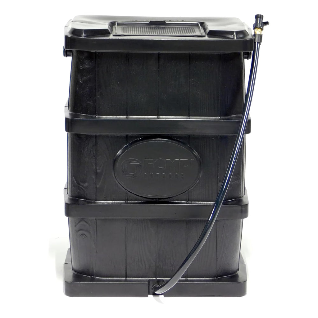 Nouveauté 2026 – Récupérateur d'eau de pluie extérieur FCMP Outdoor WG4000-GRY, aspect bois