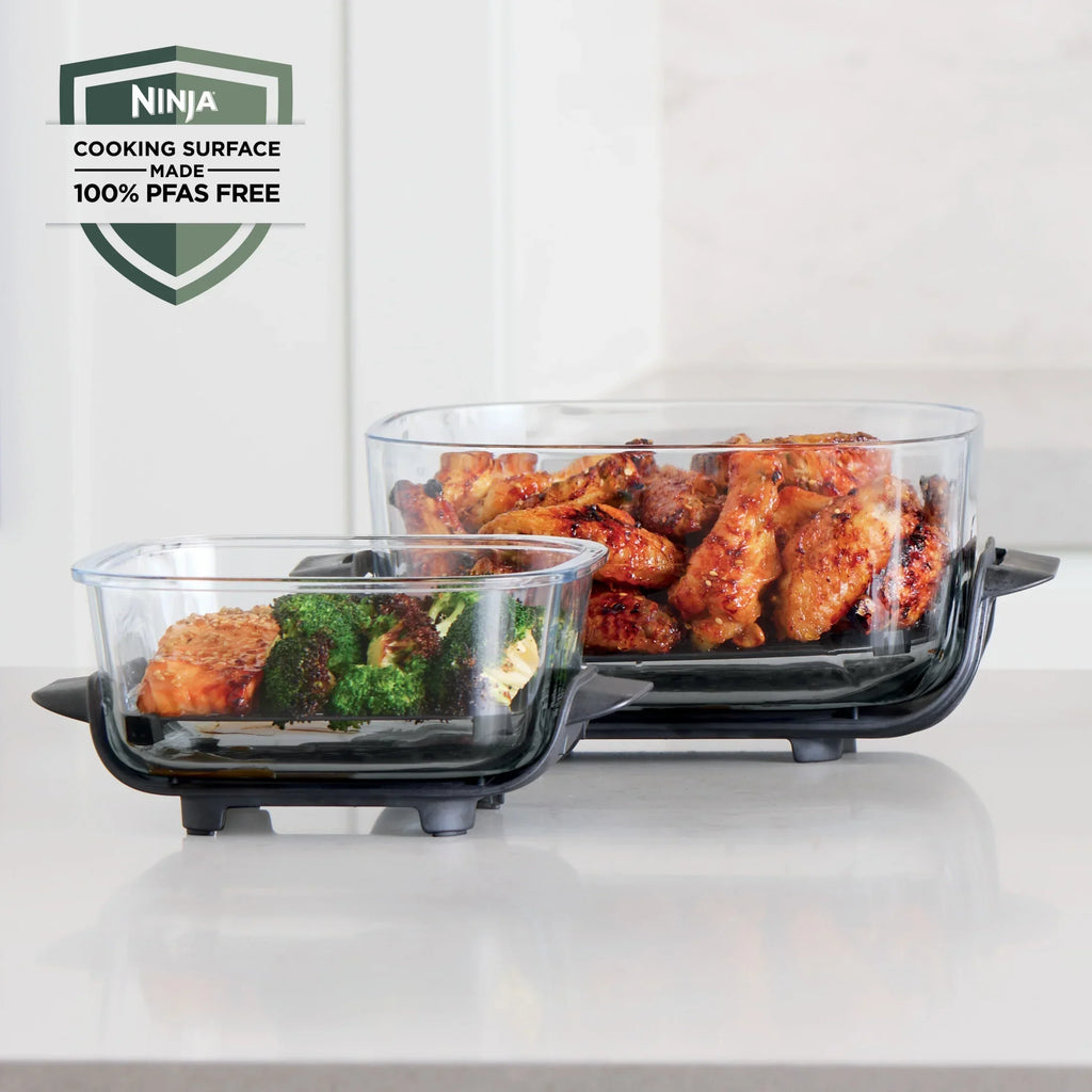 Nouveauté 2026 – Friteuse à air portable Ninja Crispi 4-en-1 en verre , récipients de 4 pintes et 6 tasses, Cyberspace