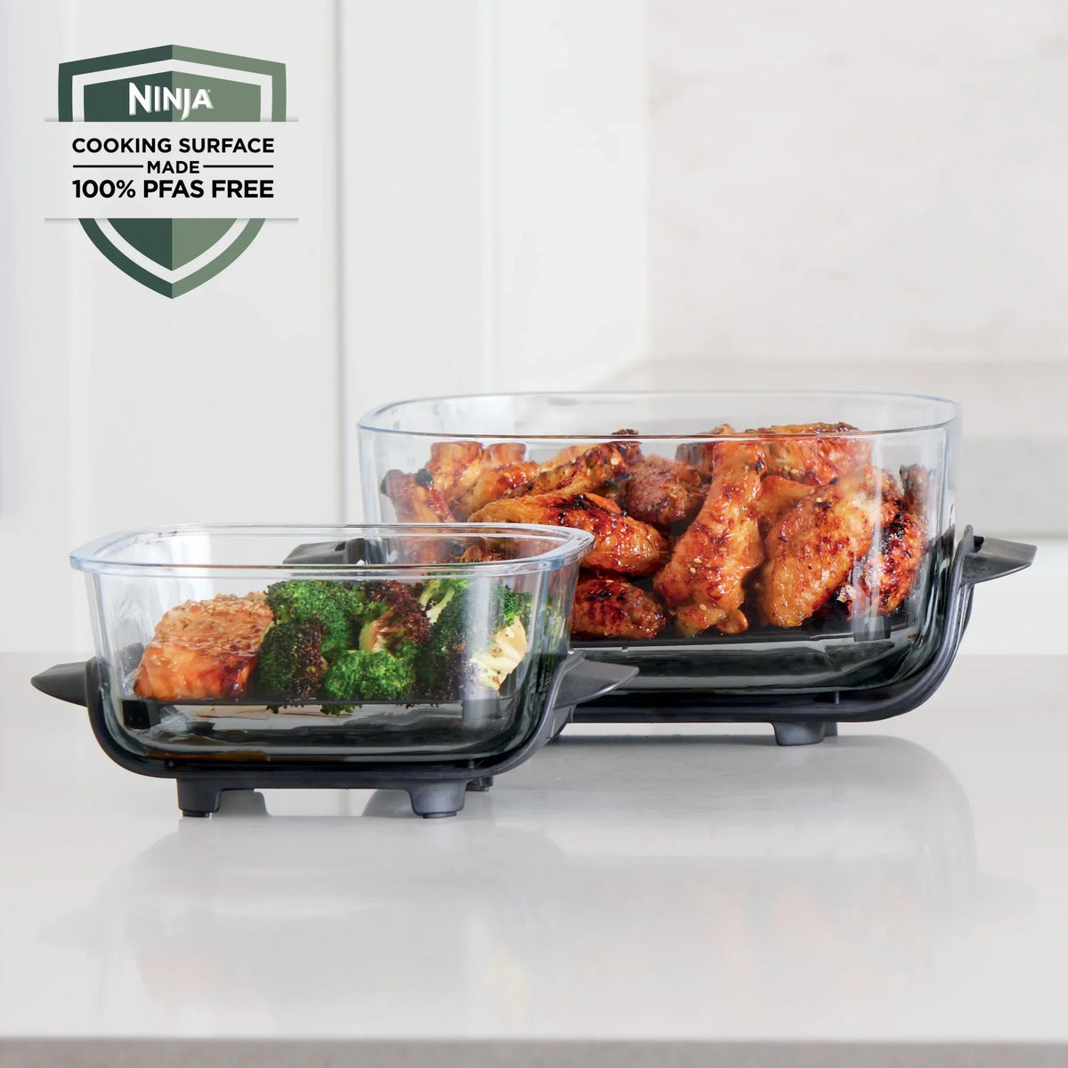 Nouveauté 2026 – Friteuse à air portable Ninja Crispi 4-en-1 en verre , récipients de 4 pintes et 6 tasses, Cyberspace