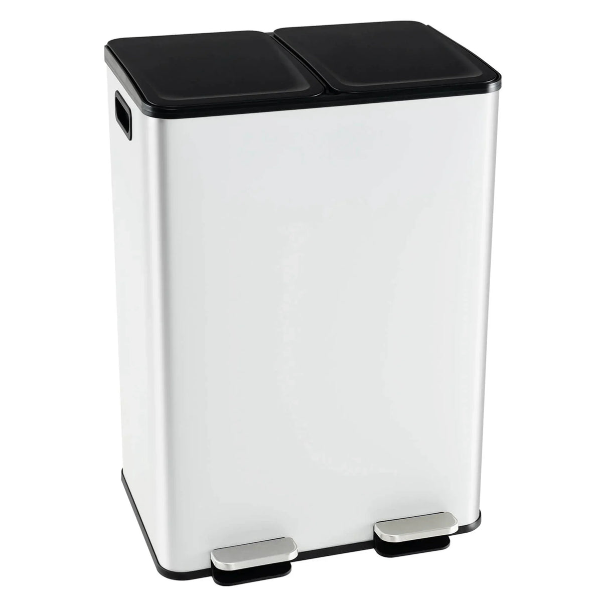 Nouveauté 2026 – Poubelle à pédale double marche Costway 16 gallons (60 litres) argentée, en acier inoxydable