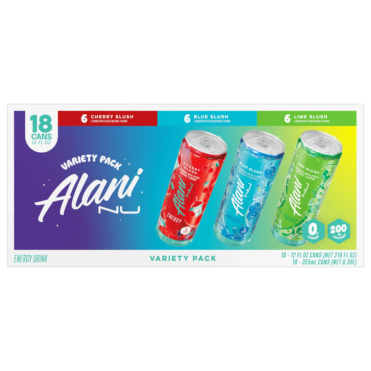 Nouveauté 2026 – Boisson énergisante Alani Nu , saveur granité citron vert, 355 ml (12 oz liq.), pack de 18