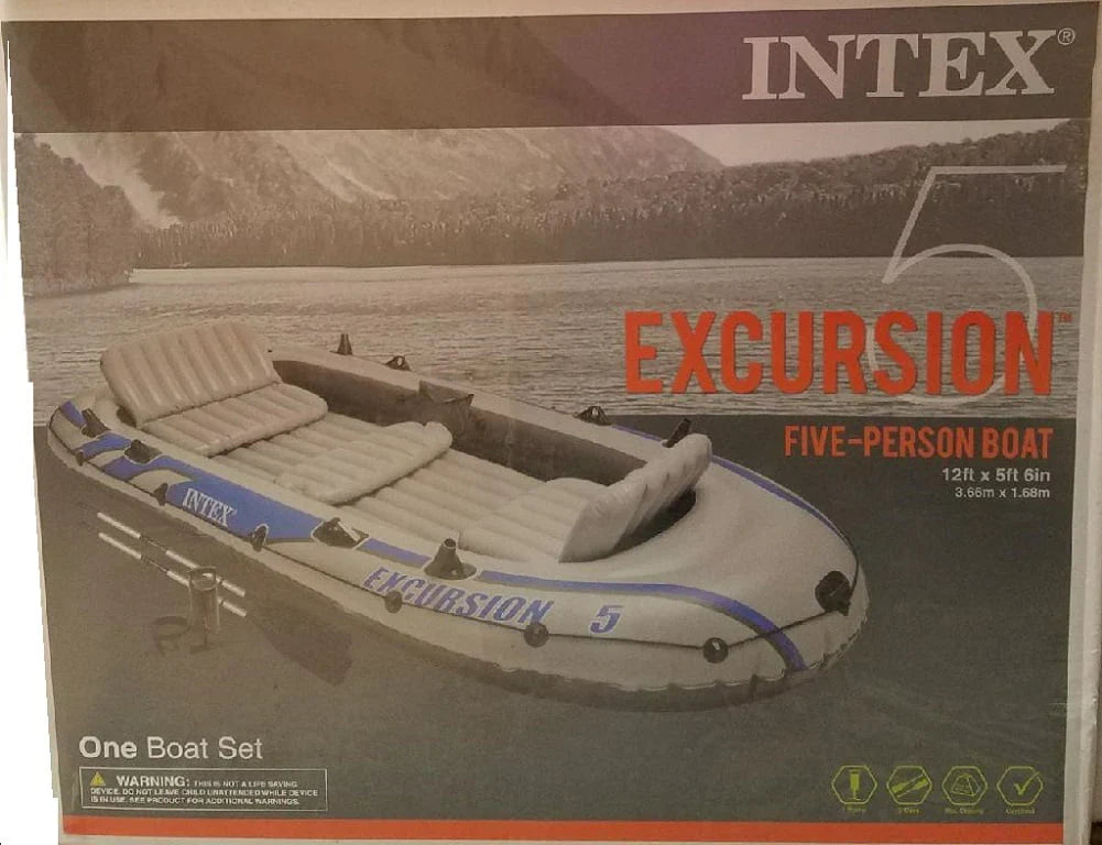 Nouveauté 2026 – Intex Excursion 5, ensemble bateau gonflable 5 personnes avec rames en aluminium et haut