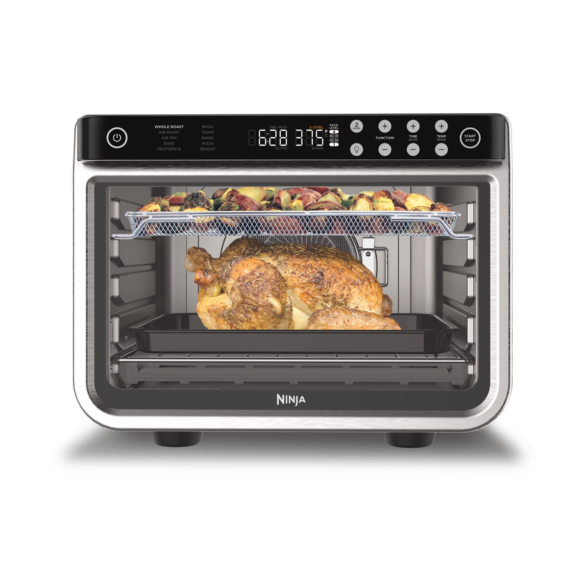 Nouveauté 2026 – Four à air chaud Ninja DT201 Foodi 10-en-1 XL Pro , grand four à convection de comptoir, four grille-pain numérique, déshydratation, réchauffage, 1800 watts, inox
