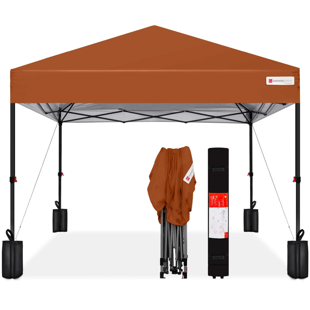 Nouveauté 2026 – Best Choice Products 3,66 m x 3,66 m - Abri pliant facile à monter avec installation en un clic, sac à roulettes et 4 sacs de lestage - Bleu marine
