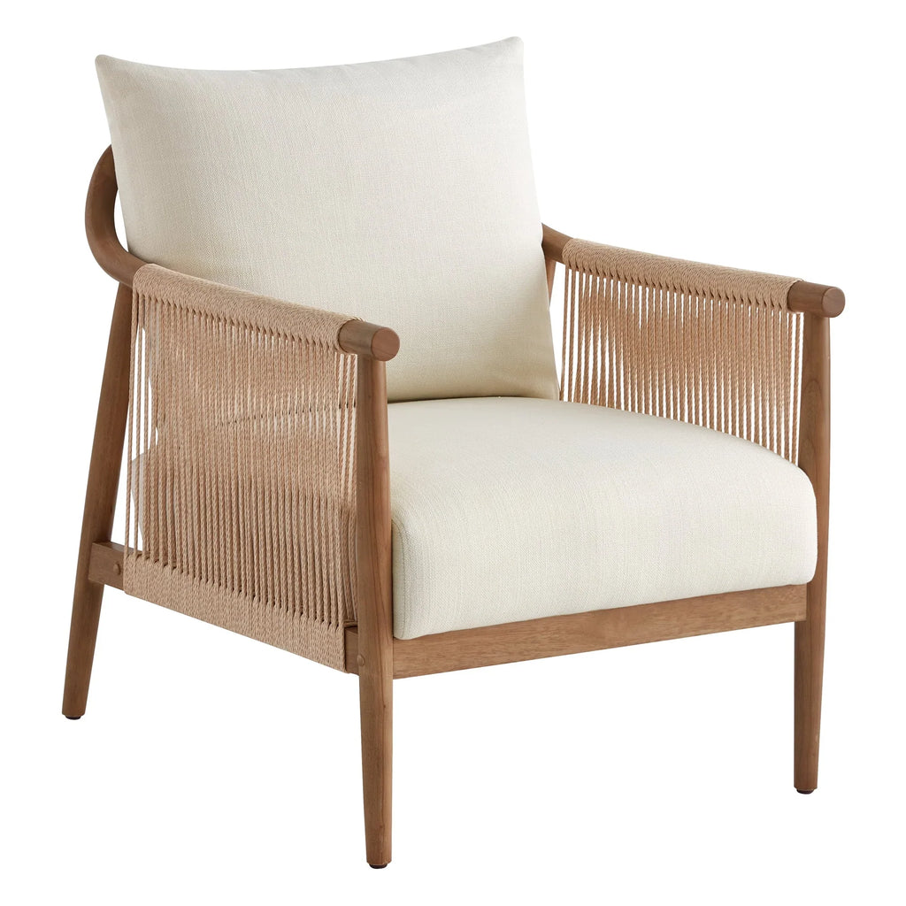 Nouveauté 2026 – Fauteuil d'appoint moderne CHITA , fauteuil tressé pour salon, crème