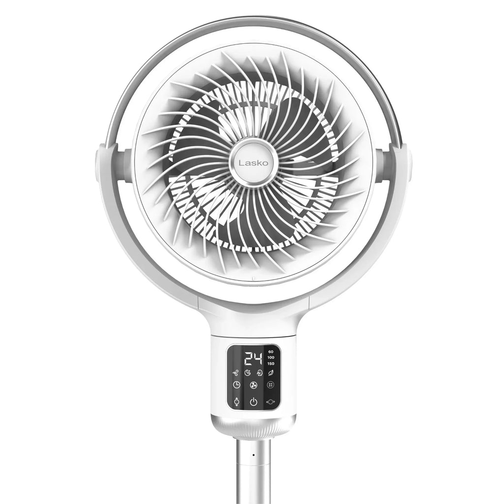 Nouveauté 2026 – Ventilateur sur pied Lasko Whirlwind 7" à 24 vitesses, mouvement orbital, débit d'air de 25 pi/s, télécommande, APDC301