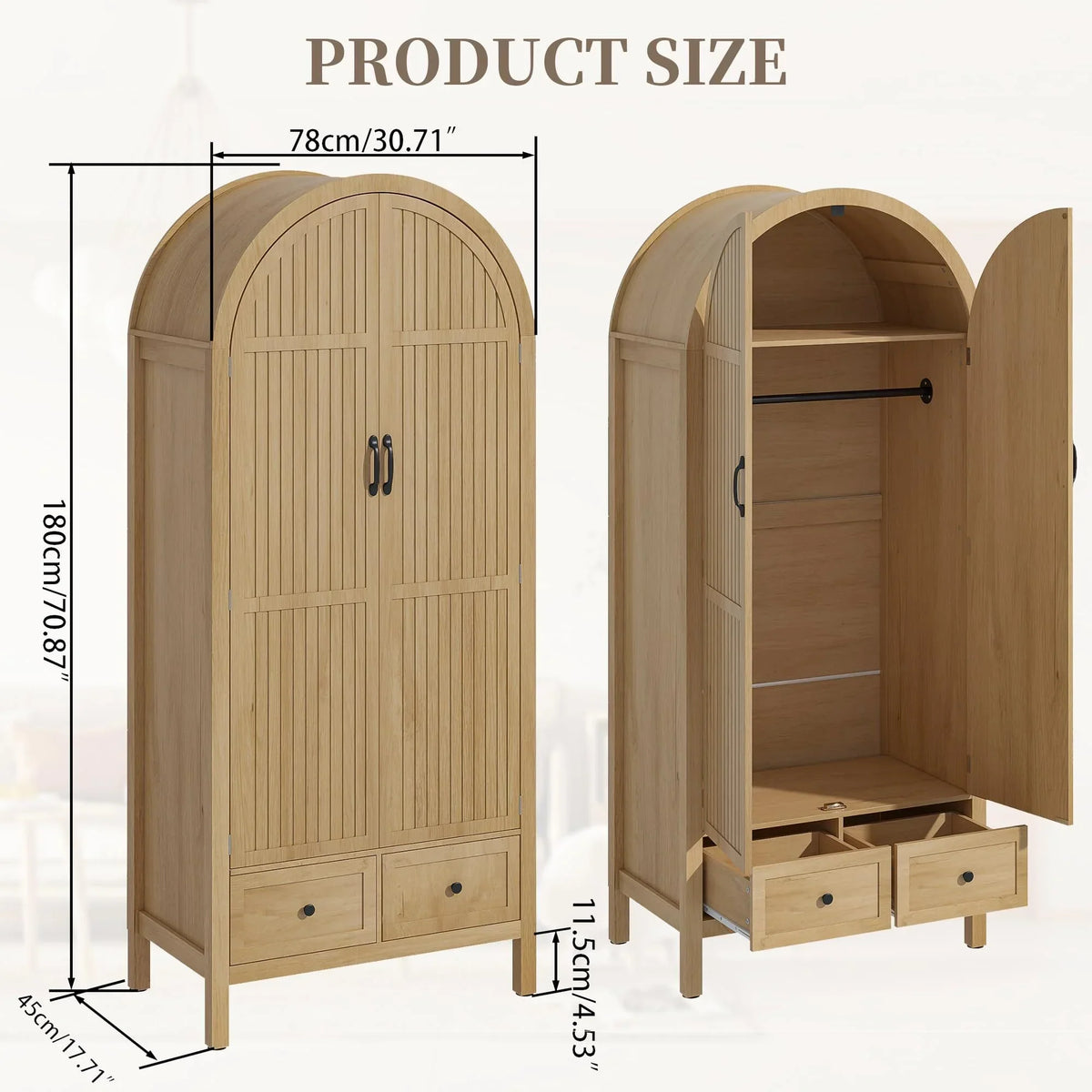Nouveauté 2026 – Armoire-penderie Armoire , armoire de chambre avec tiroirs, armoires de rangement en bois