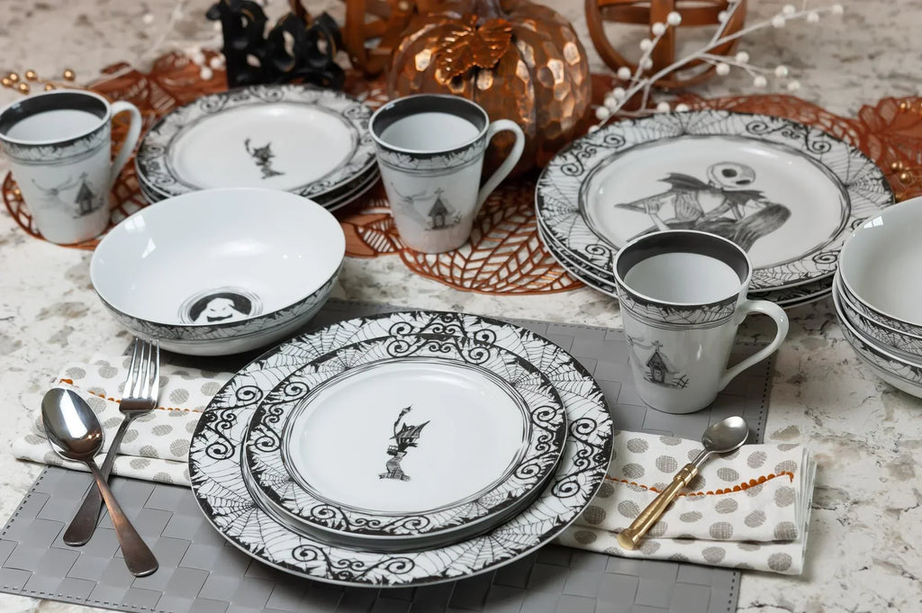Nouveauté 2026 – Service de table en céramique 16 pièces L'Étrange Noël de Monsieur Jack