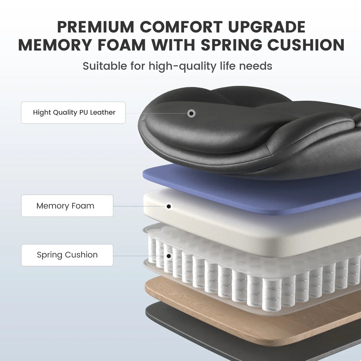 Nouveauté 2026 – Fauteuil de bureau ergonomique Mainstays Executive à dossier haut en cuir noir