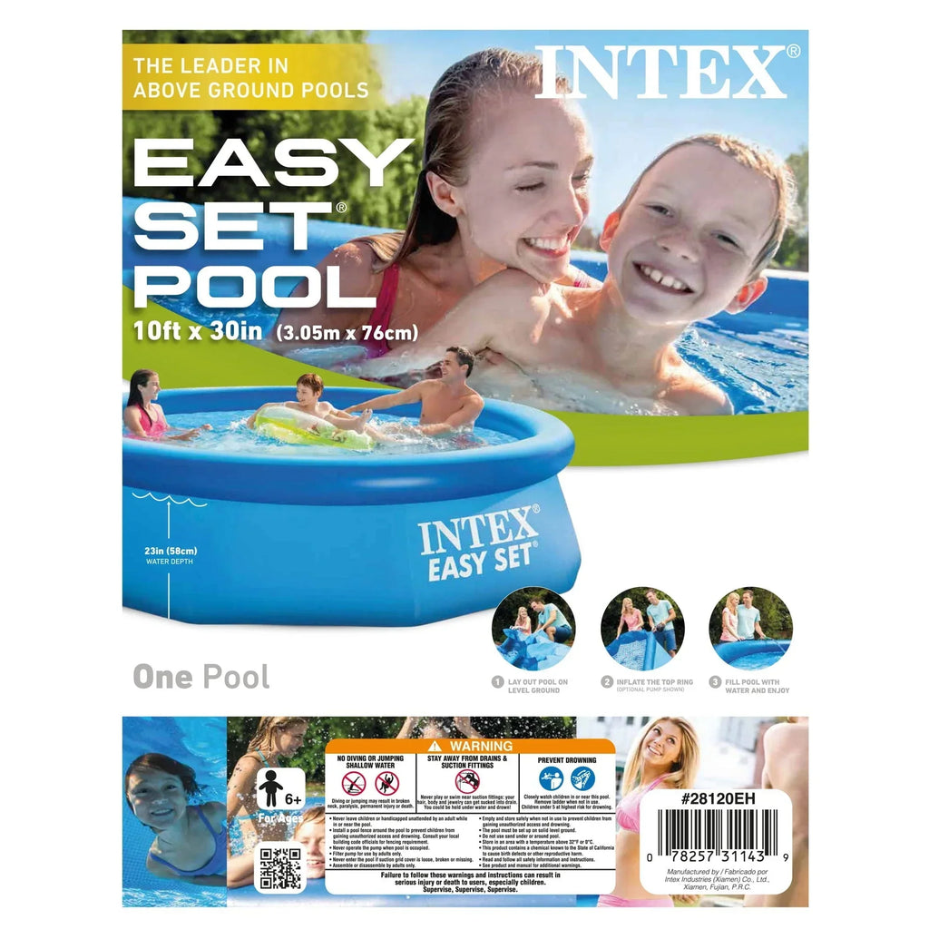 Nouveauté 2026 – Piscine gonflable ronde hors sol Intex Easy Set 10 pi x 30 po