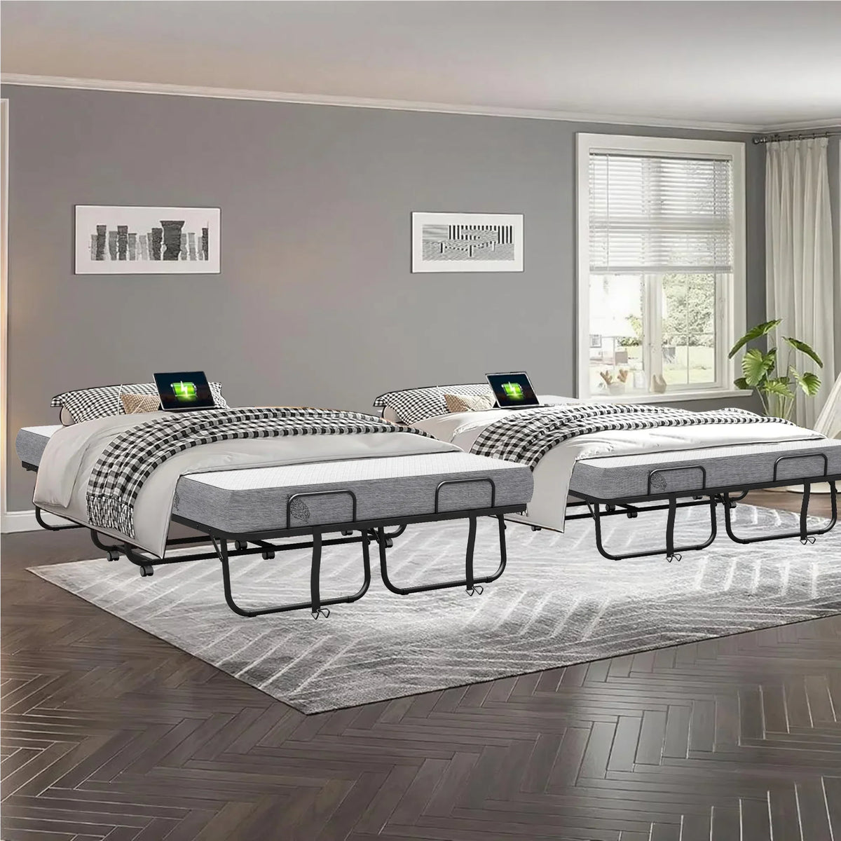 Nouveauté 2026 – Lit pliant Flying avec matelas, format 190 x 79 cm, lit d'appoint pliable et portable pour adultes, avec matelas en mousse à mémoire de forme de 13 cm, structure métallique robuste et peu encombrante