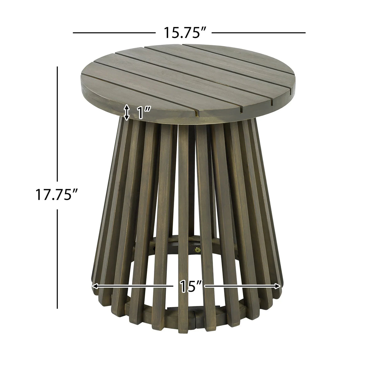 Nouveauté 2026 – Table d'appoint ronde d'extérieur en bois d'acacia Christopher Knight Home, couleur teck clair, idéale pour le jardin, la pelouse ou le balcon