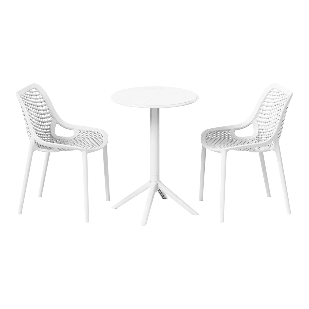 Nouveauté 2026 – Ensemble bistro de patio extérieur 3 pièces WestinTrends Playa en résine, vert olive, avec chaises d'appoint empilables