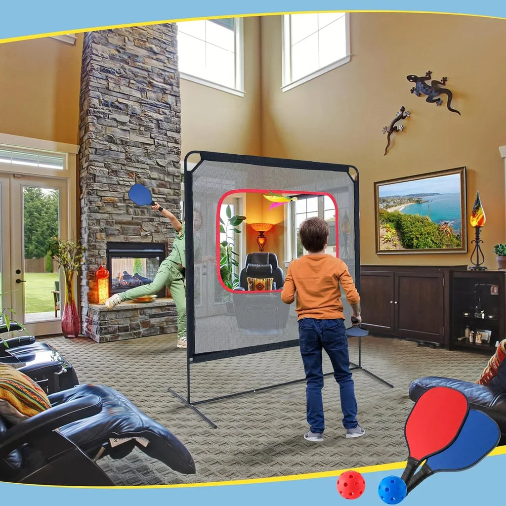 Nouveauté 2026 – Slsy Pickleball Portable avec Filet, un jeu de raquettes combinant pickleball, badminton, jianzi et tennis, jeux de jardin, sport d'intérieur et d'extérieur, jeux amusants pour enfants et adultes