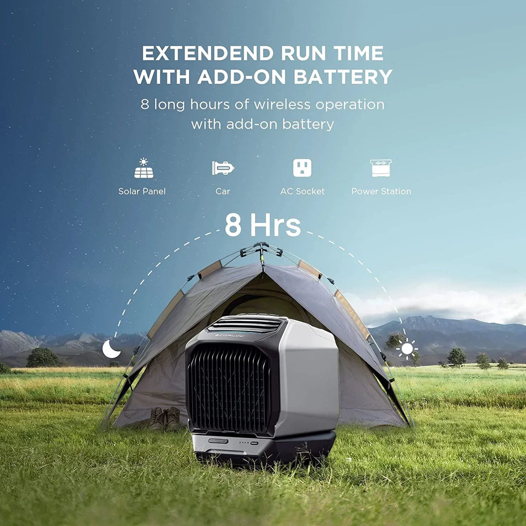 Nouveauté 2026 – Climatiseur portable EF EcoFlow WAVE 3 , puissance de refroidissement 1800 W/6100 BTU et puissance de chauffage 2000 W/6800 BTU, charge rapide 1000 W en 75 minutes, autonomie sans fil de 8 heures, contrôle via application, idéal pour