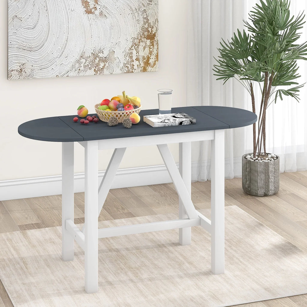 Nouveauté 2026 – Ensemble de salle à manger pliant 3 pièces en bois Harper & Bright Designs : table à abattants et 2 chaises de bar rembourrées, idéal pour les petits espaces, marron