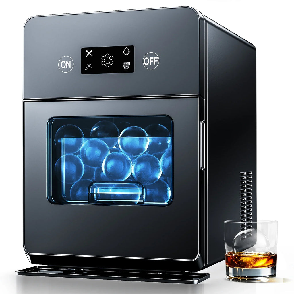 Nouveauté 2026 – Machine à glaçons sphériques Simzlife , 10 glaçons/heure, 150 glaçons/jour, glaçons transparents en boule avec isolation renforcée, écran tactile LCD, autonettoyante, silencieuse, idéale pour la maison et le bar, pour des soirées whi