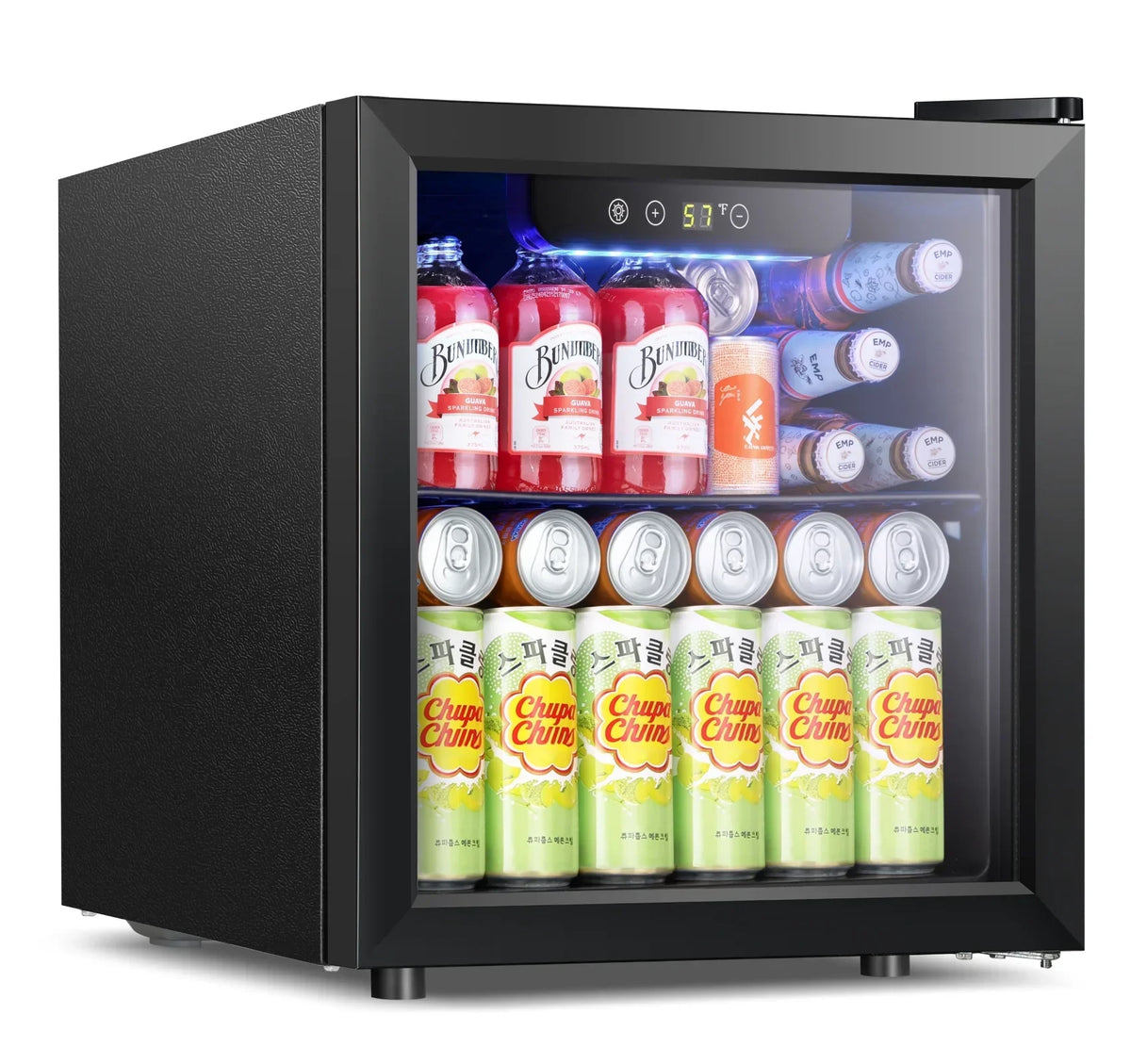 Nouveauté 2026 – Mini-réfrigérateur à boissons Auseo , 1,3 pi³ (37 litres) - Capacité de 55 canettes et 12 bouteilles - Porte double vitrée - Idéal pour la maison, le bar ou le bureau - Commandes tactiles électroniques