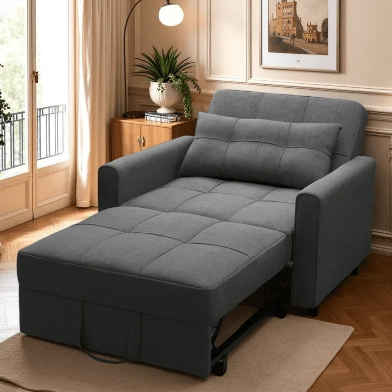 Nouveauté 2026 – Canapé-lit convertible 3 en 1 Aiho pour salon, gris foncé