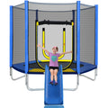 Nouveauté 2026 – Trampoline FT pour enfants, trampoline de loisirs d'extérieur avec filet de sécurité, bleu