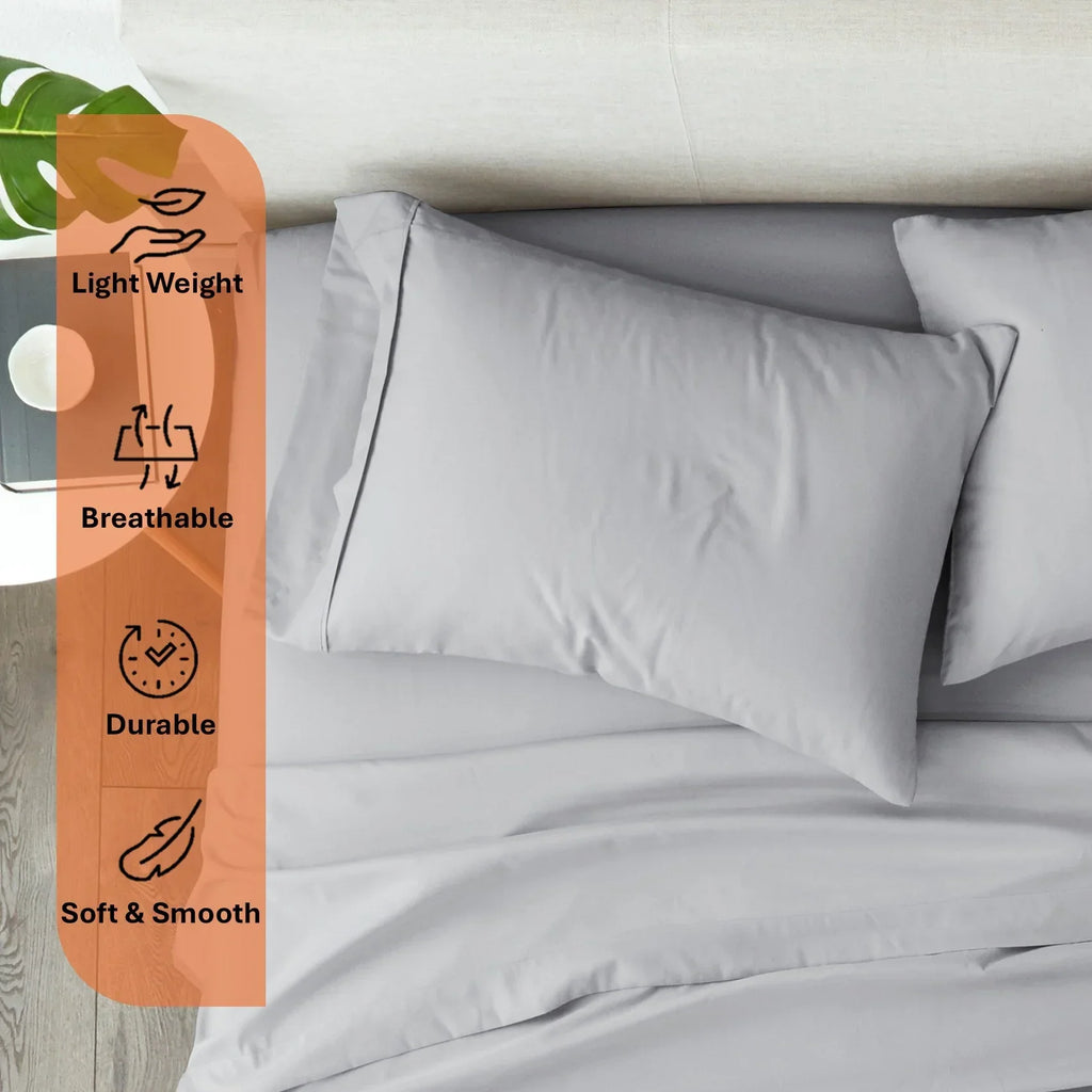 Nouveauté 2026 – Parure de lit 4 pièces en coton égyptien Giza 100 % (600 fils/cm²), drap-housse à bonnet profond de 38 cm, satin doux et respirant - Noir, 1 place