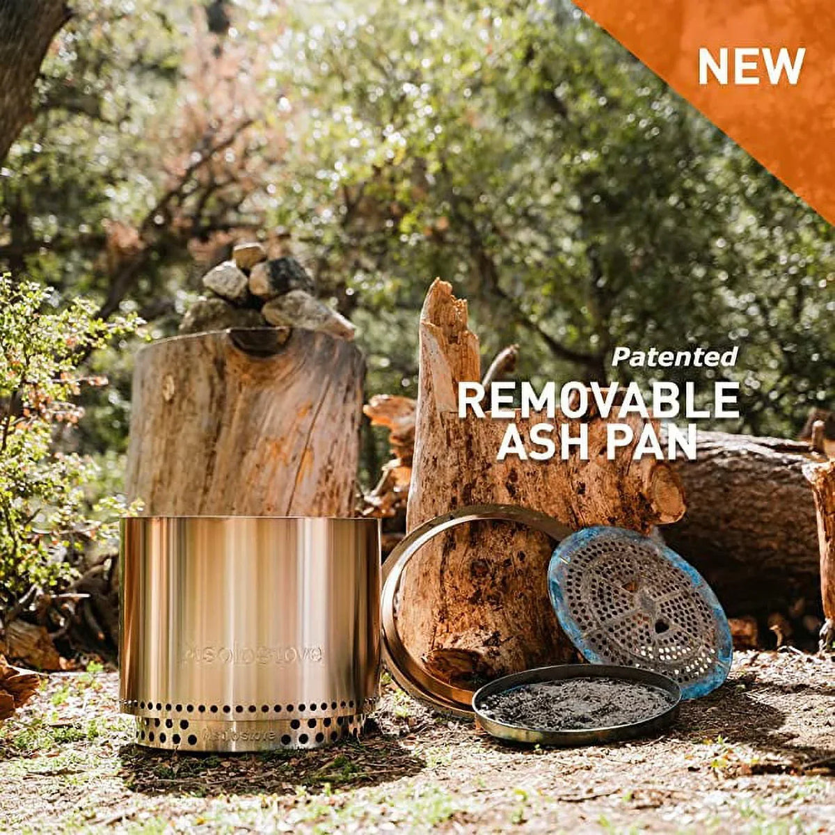 Nouveauté 2026 – Foyer extérieur portable Solo Stove Bonfire 2.0 avec support, sans fumée | Foyers à bois avec bac à cendres amovible, idéal pour le camping, en acier inoxydable, H : 42,5 cm x Ø : 49,5 cm, 11,4 kg