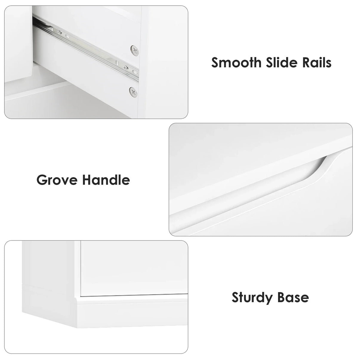 Nouveauté 2026 – Commode blanche Homfa 7 tiroirs, 130 cm de hauteur, meuble de rangement en bois avec base stable améliorée, commode verticale pour chambre ou salon