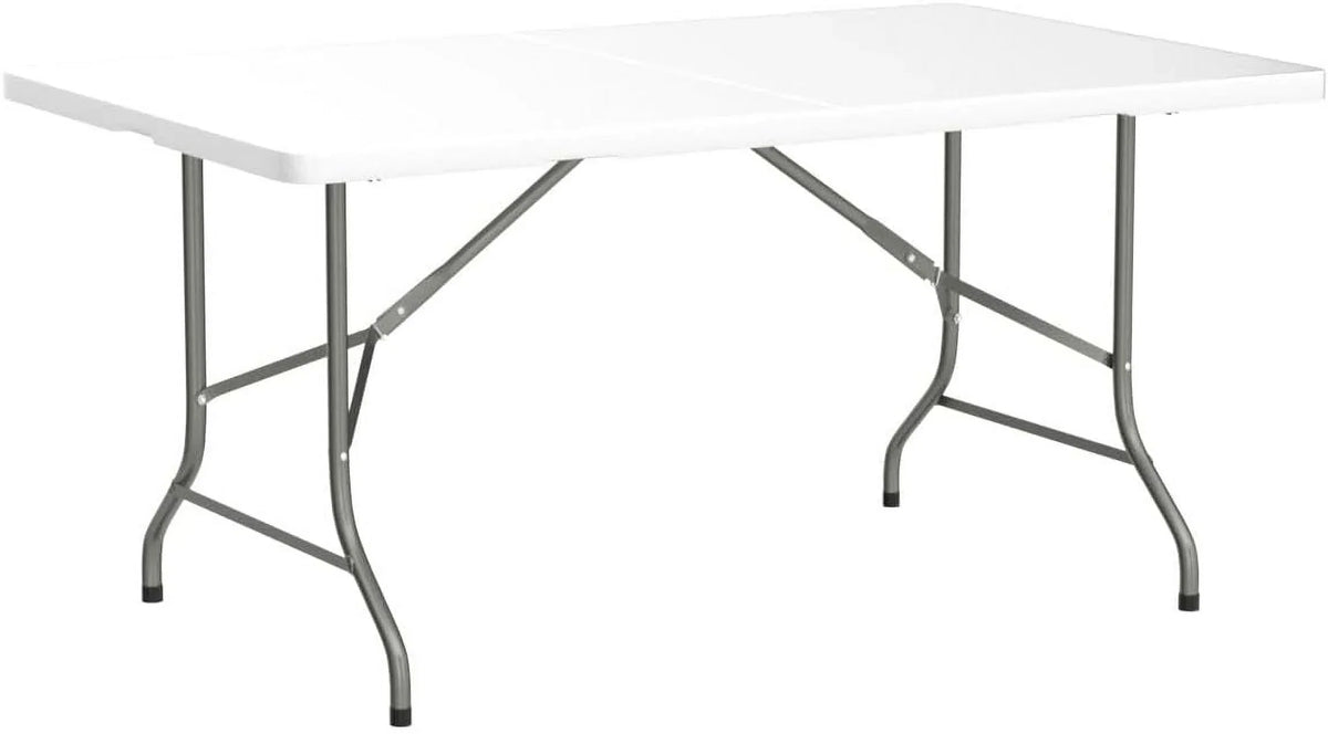 Nouveauté 2026 – Table pliante portable de 2,4 m (8 pi) en plastique blanc, idéale pour l'intérieur et l'extérieur, parfaite pour les fêtes, les pique-niques et le camping. Disponible en 4,2 m (4 pi), 1,8 m (6 pi) et 2,4 m (8 pi