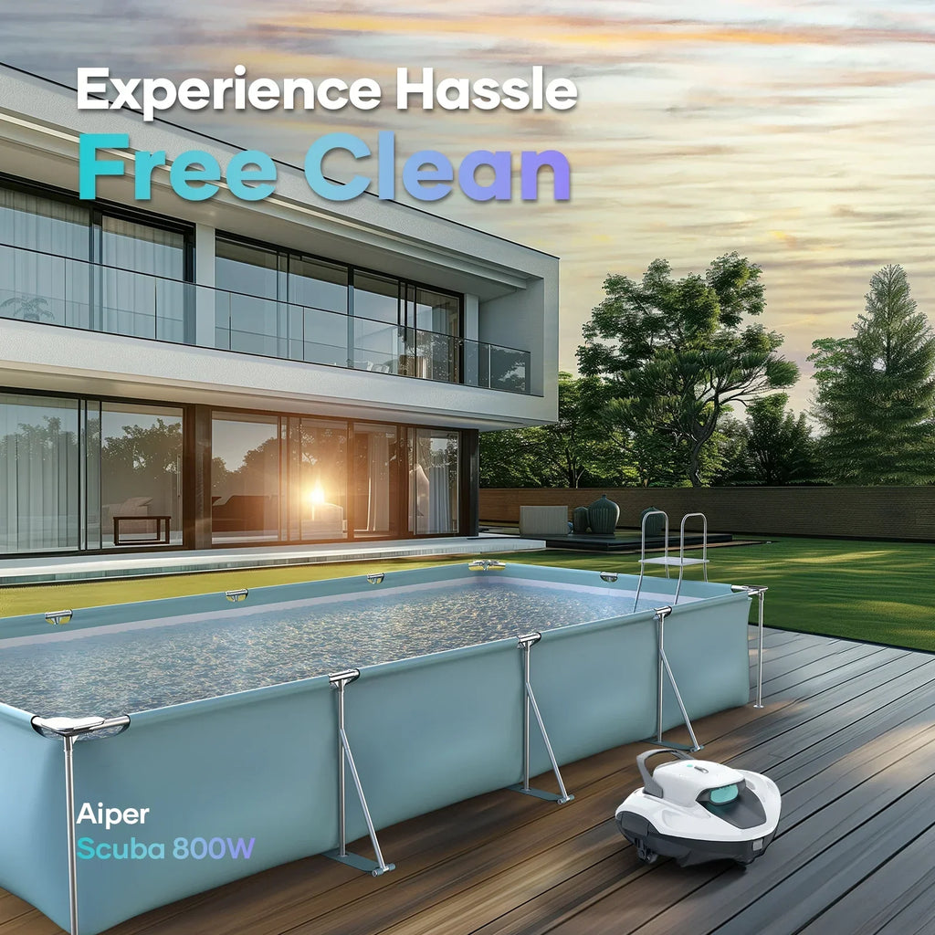 Nouveauté 2026 – Nettoyeur de piscine robotisé automatique sans fil Aiper Scuba 800W pour piscines hors sol